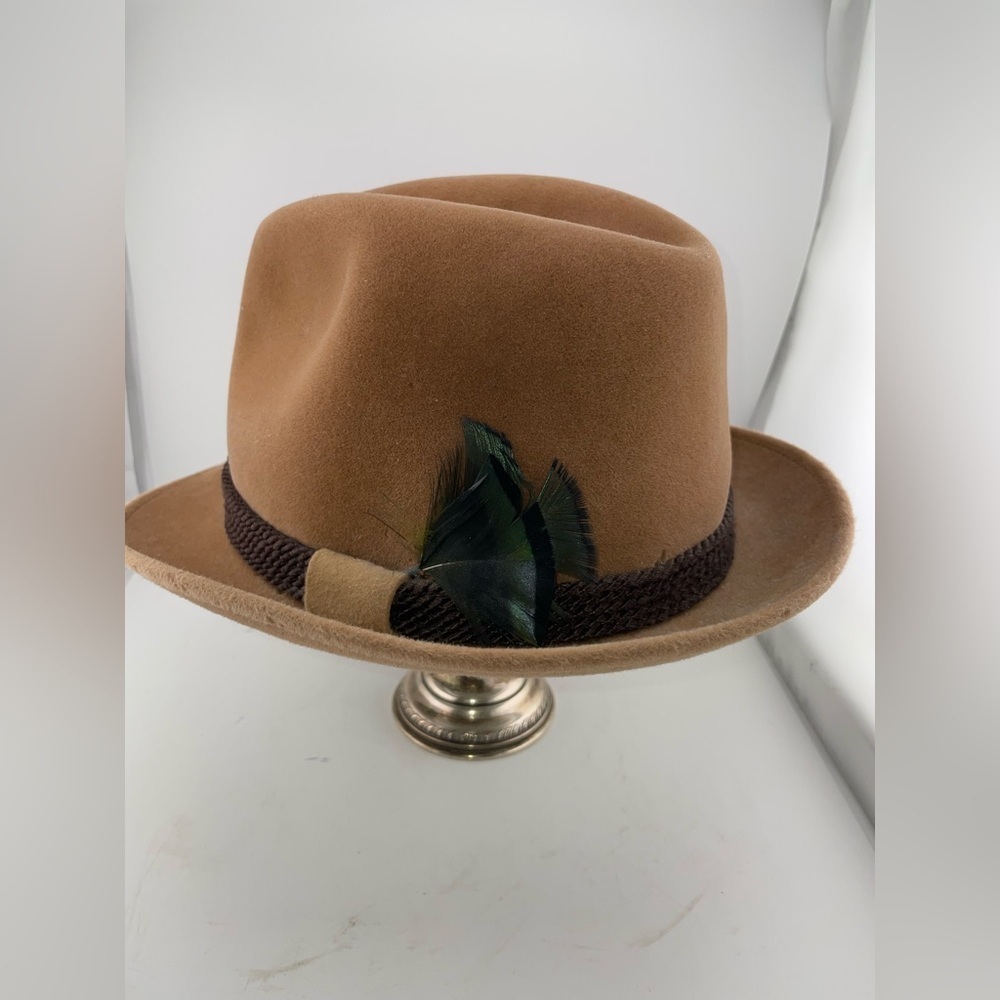 Cavanaugh mens Hat, Vintage Tan Fedora Size 6 7/8.​​​​​​ - Picture 4 of 8